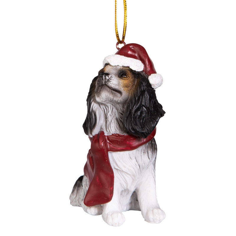 Design Toscano Christmas Xmas King Charles Cavaliers Holiday Dog Ornaments, Full Color - Image 2